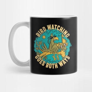 Birdwatching goes Both Ways - Bird with Binoculars Mug